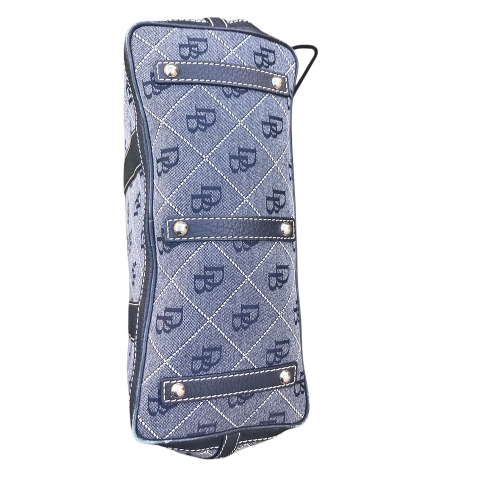 Dooney & Bourke Denim Logo Tote Pink Interior Gold Hardware Preppy Quiet Luxury - Picture 8 of 13